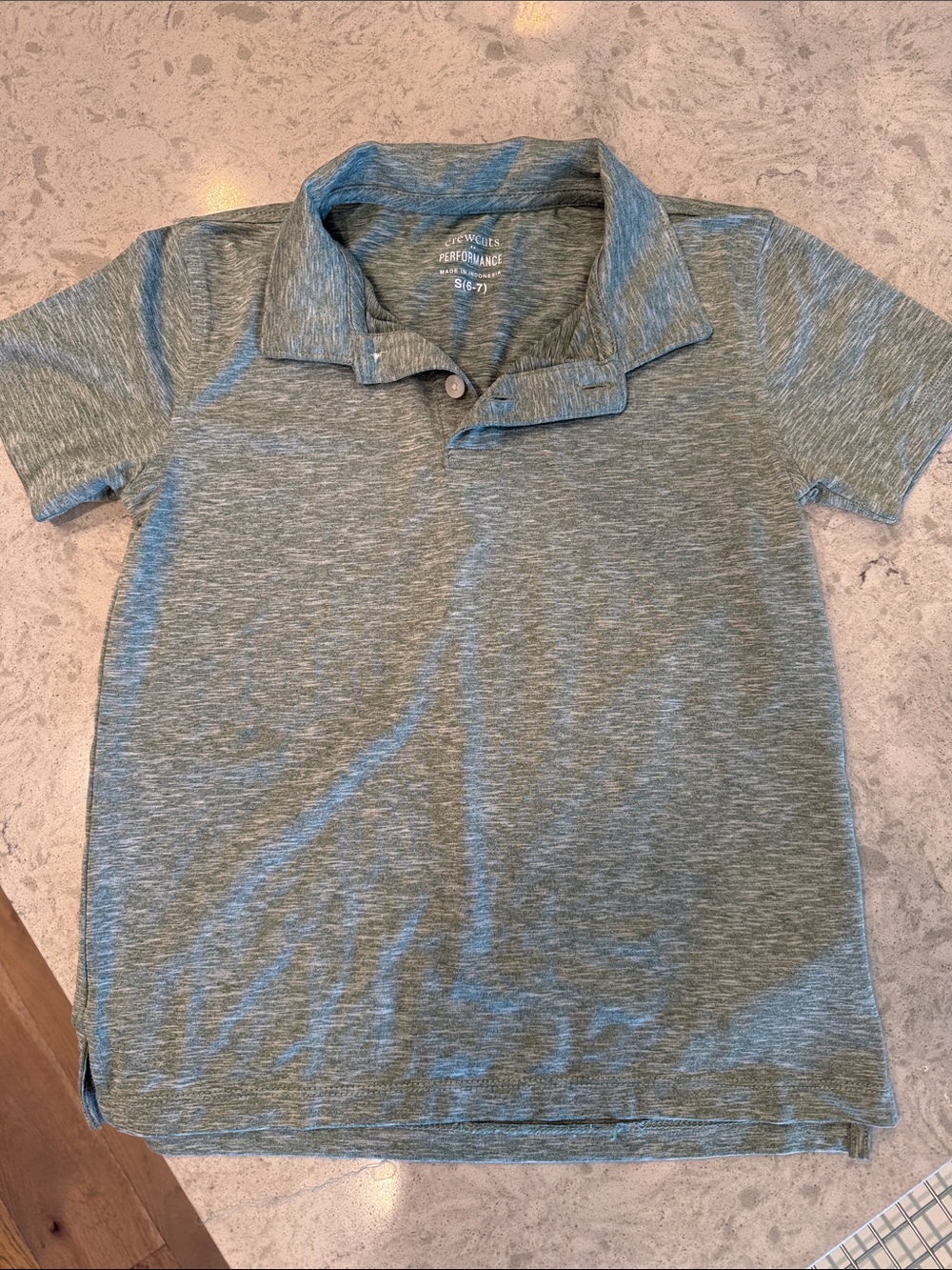 Crewcuts Heathered Green Performance Polo